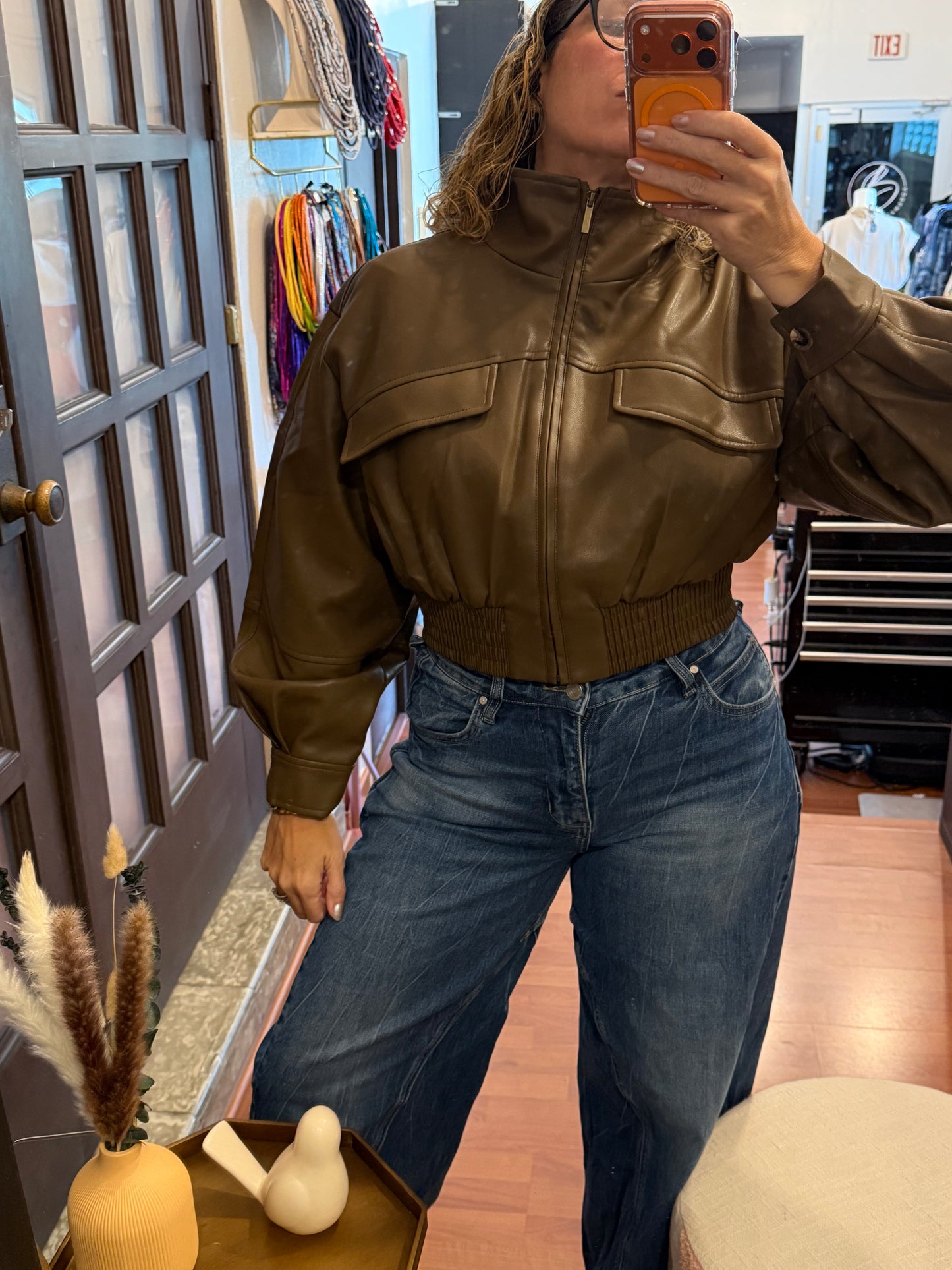 Amber Faux Leather Jacket
