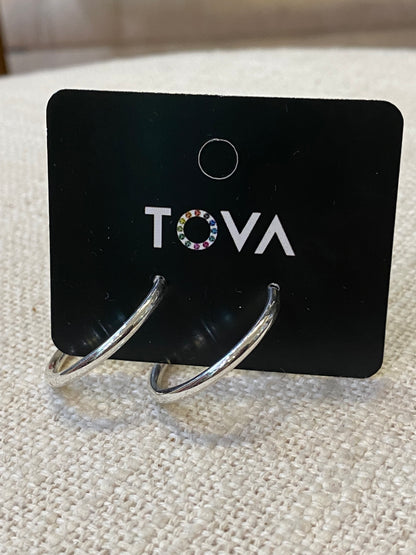 TOVA Chloe Hoops Silver