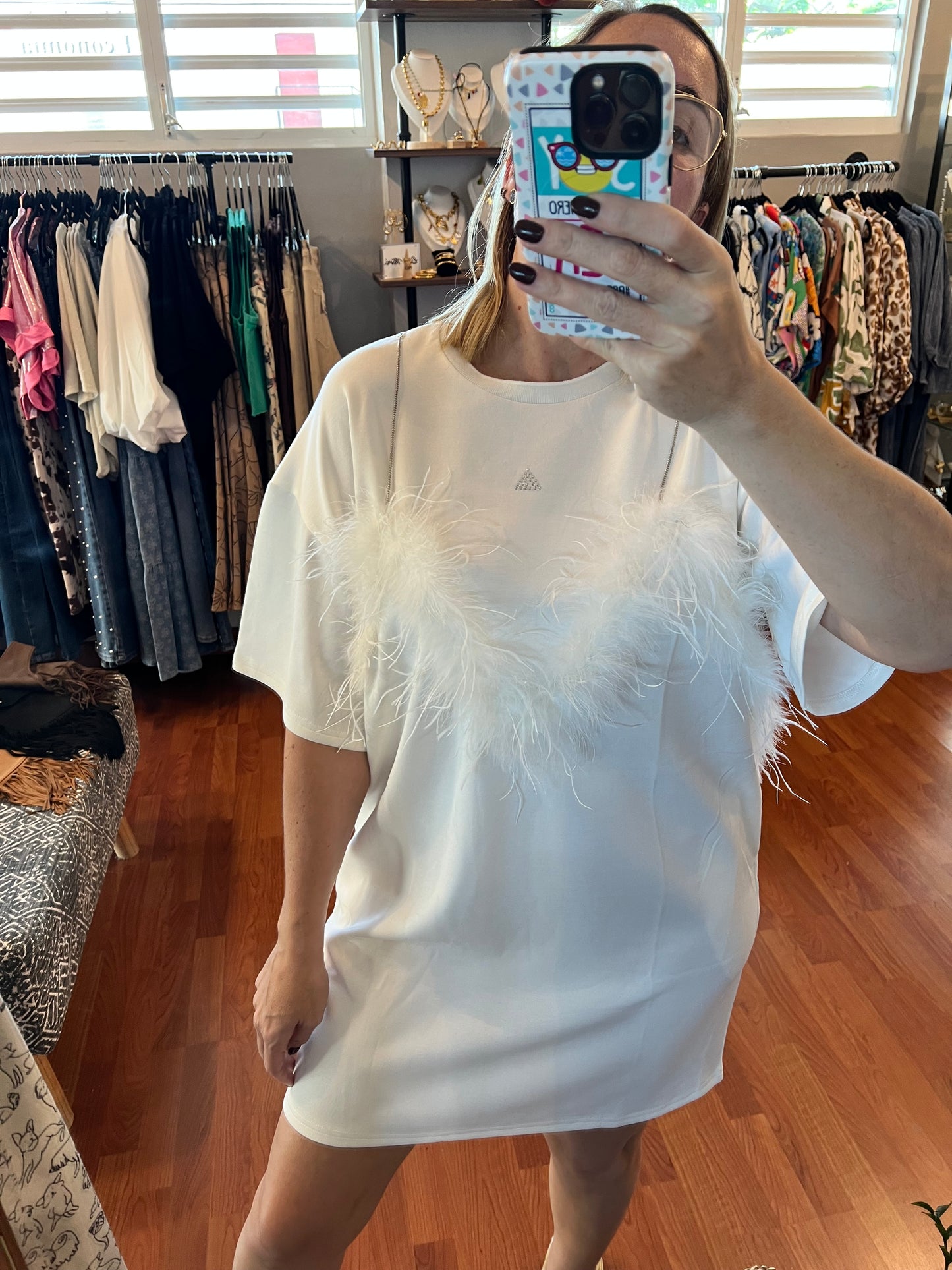 Ina plumas white dress
