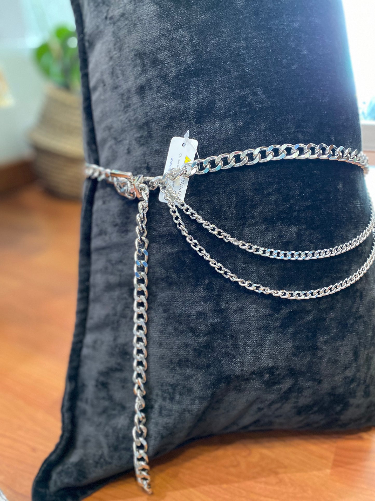 Silver Layered Chain Belt