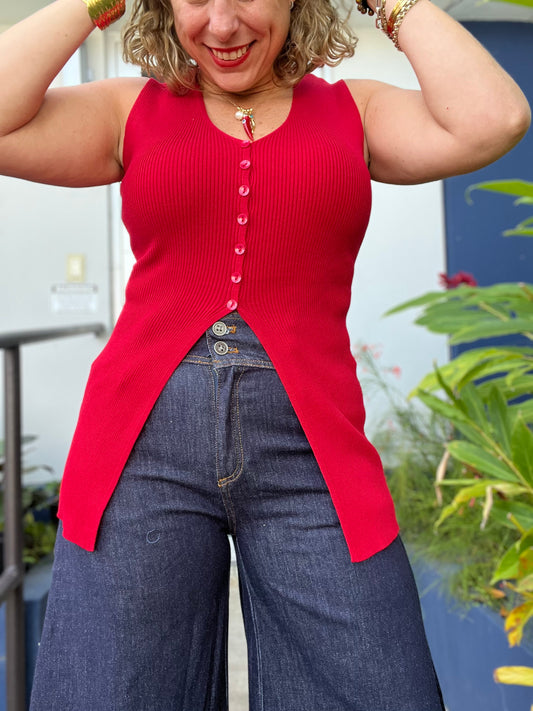 Red Leny Top