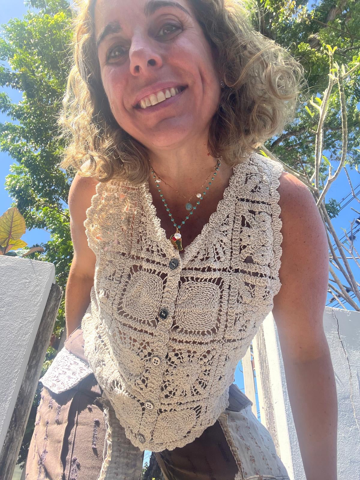 Button-Down Crochet Top