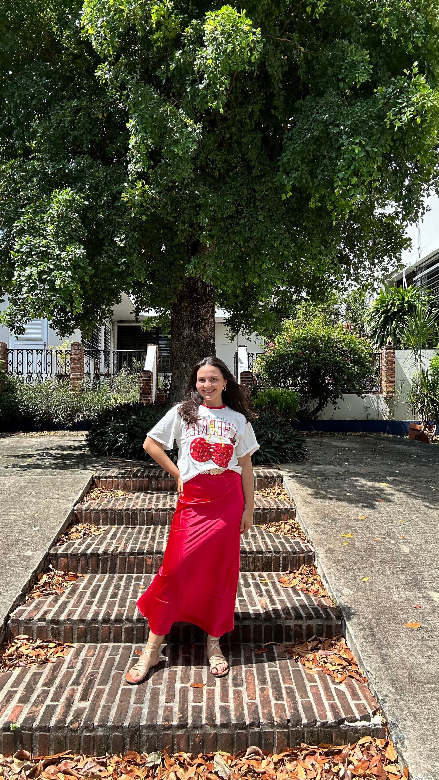 Satin Red Skirt