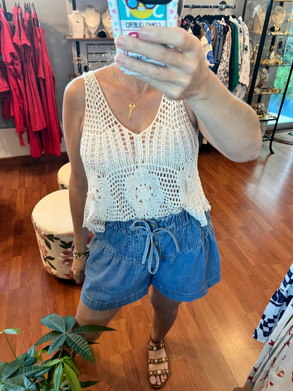 Flower power crochet top