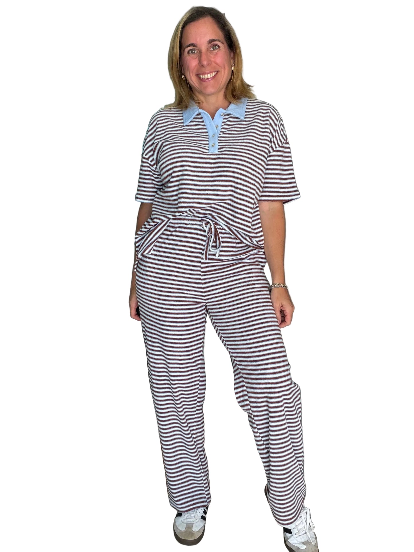 Choco/Sky Striped Set