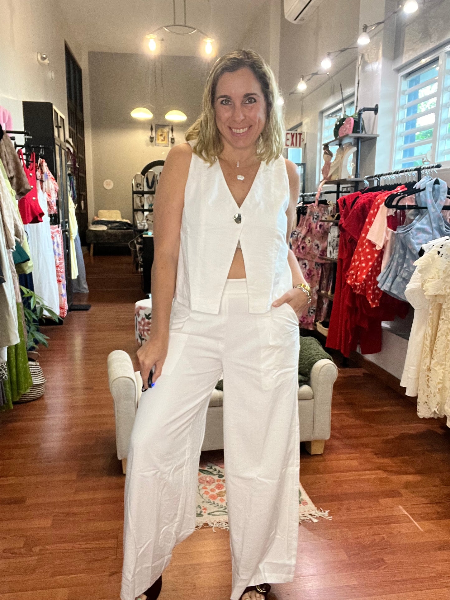 White Fatima Palazzo Pants