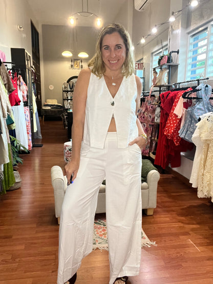 White Fatima Palazzo Pants