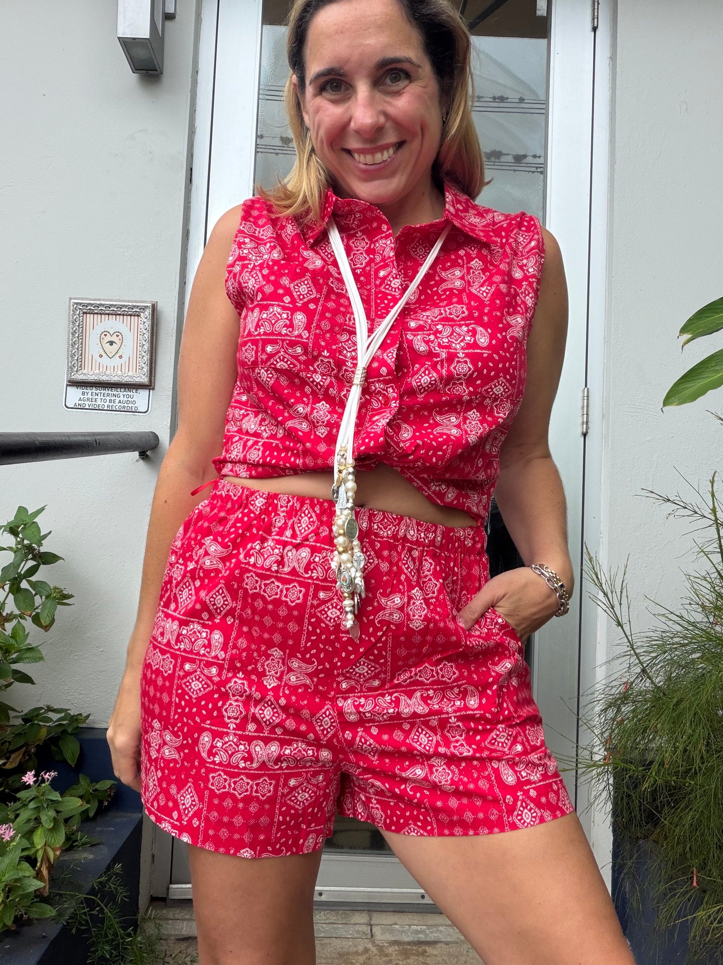 Red Bandana Romper