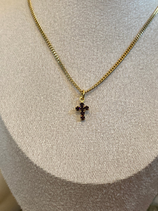TOVA Single Mini Cross Necklace