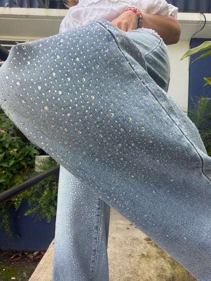 Juli Rhinestone Barrel Jean