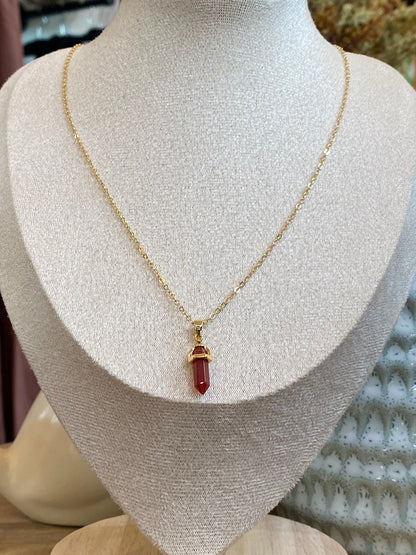 Indigo- Crystal Garnet Necklace