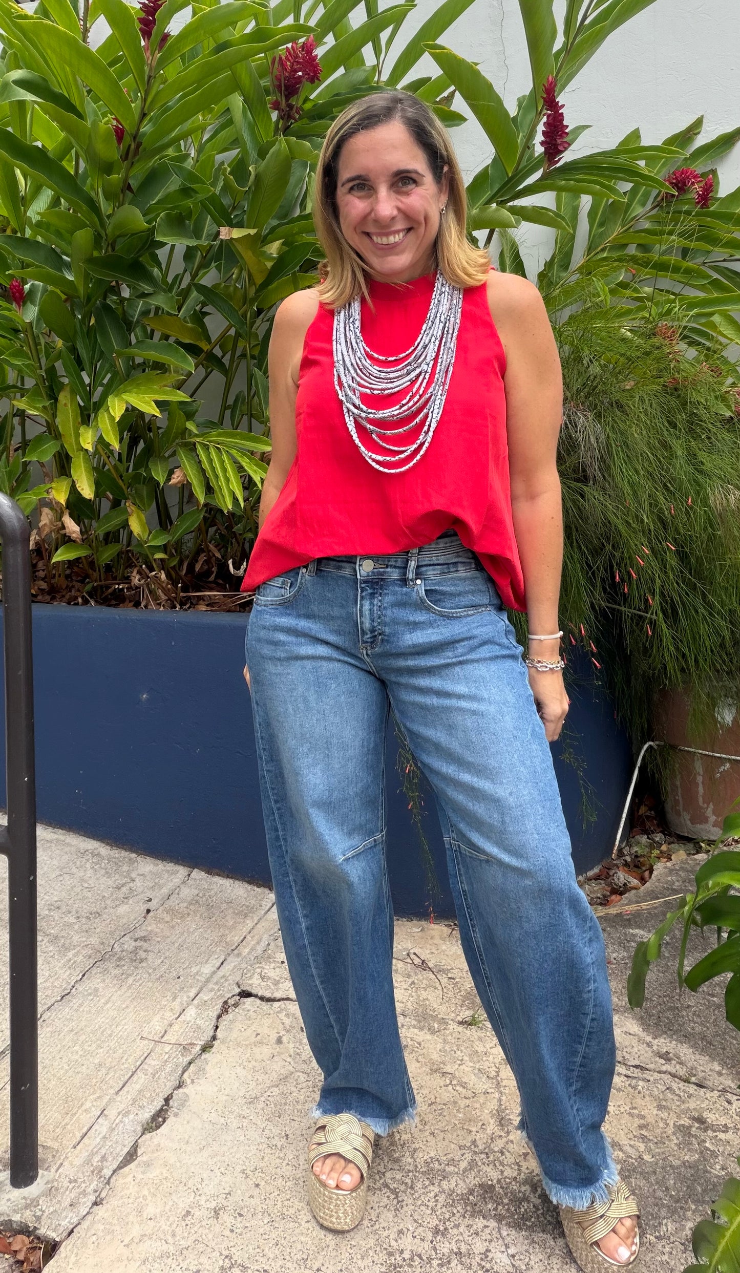 Red Bloom Top
