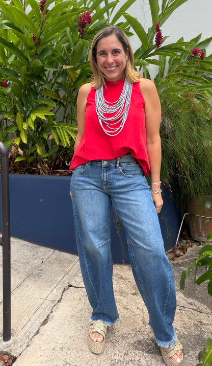 Red Bloom Top