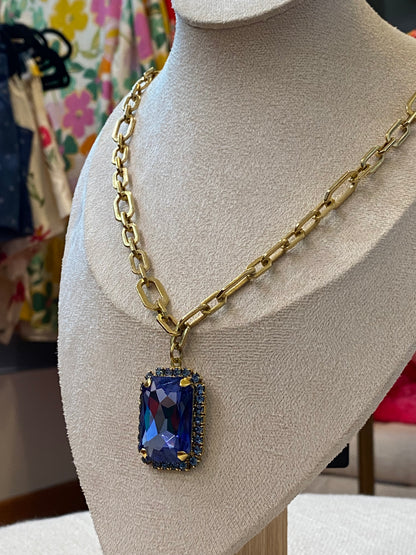 TOVA Mini Soleil Necklace Blue