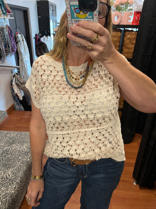 Ivory Crochet Top