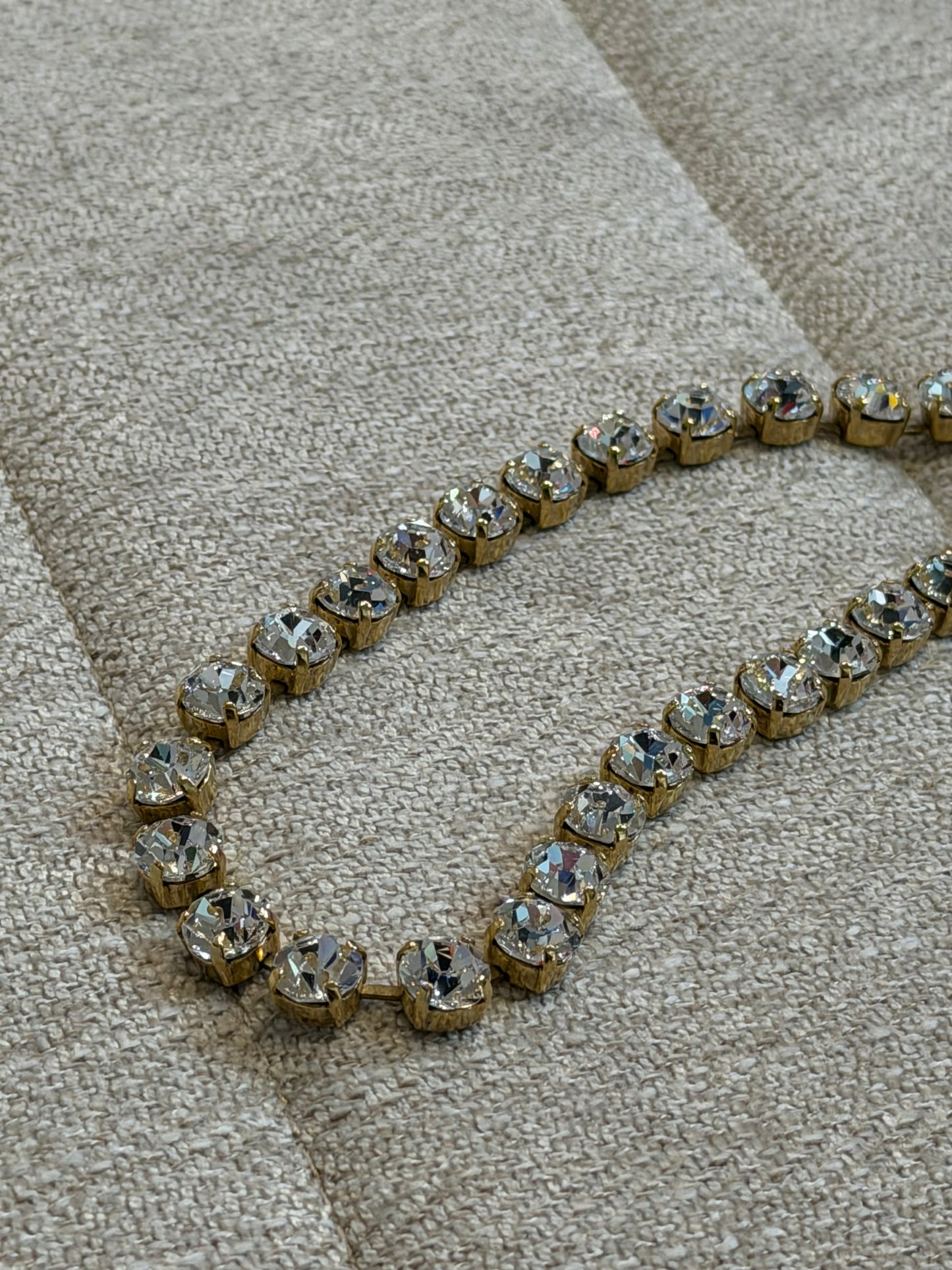TOVA Oakland Necklace in Antique Silver Clear