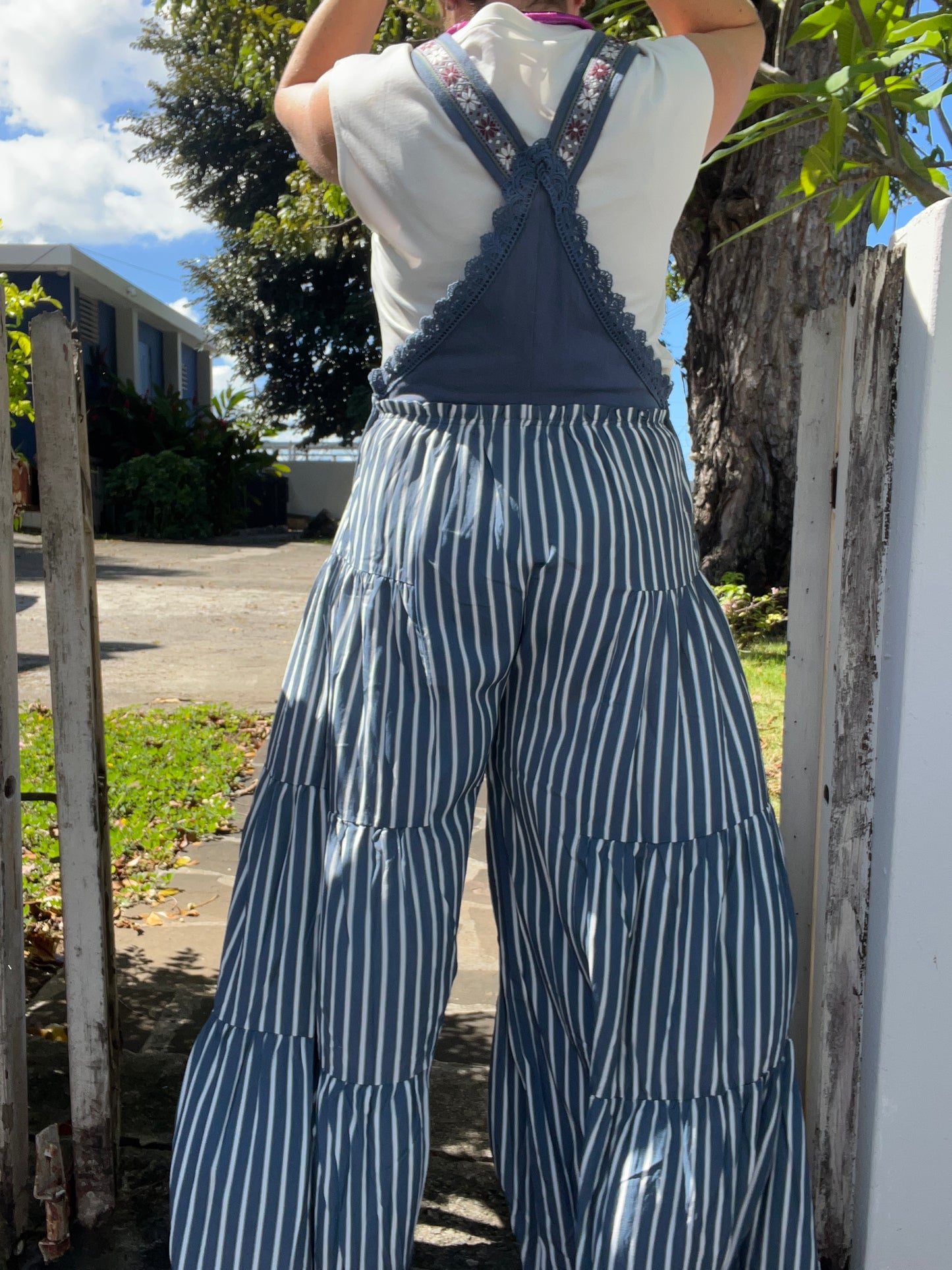 Denim Striped Jumpsuit