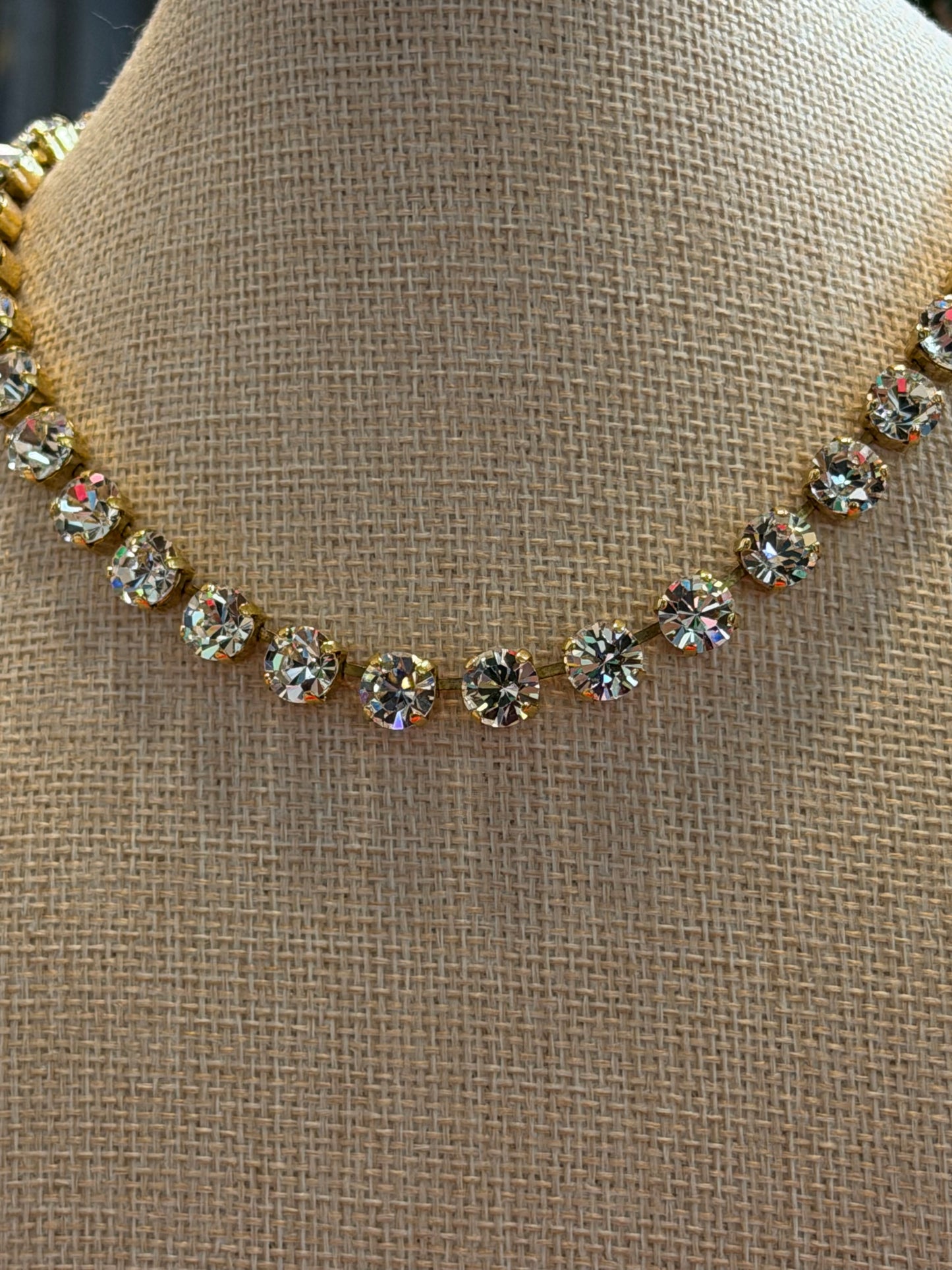 TOVA Oakland Necklace in Antique Silver Clear