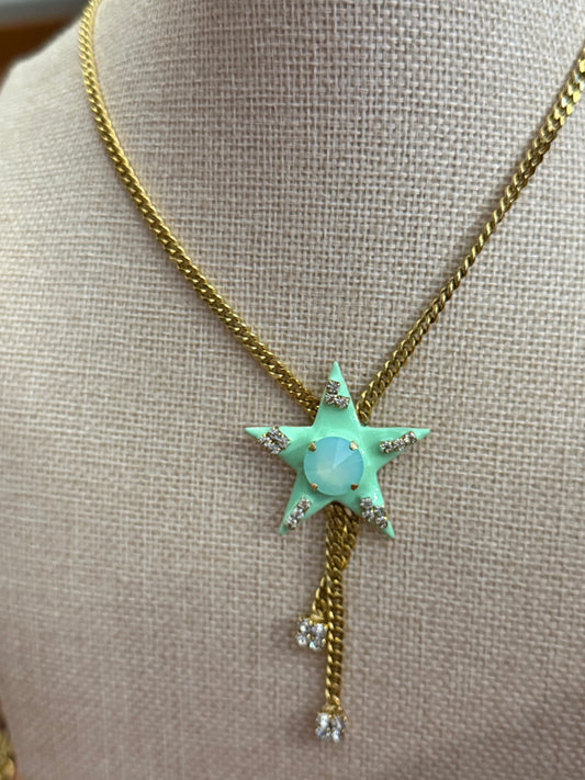 TOVA Bolo Star Necklace in Pippamint