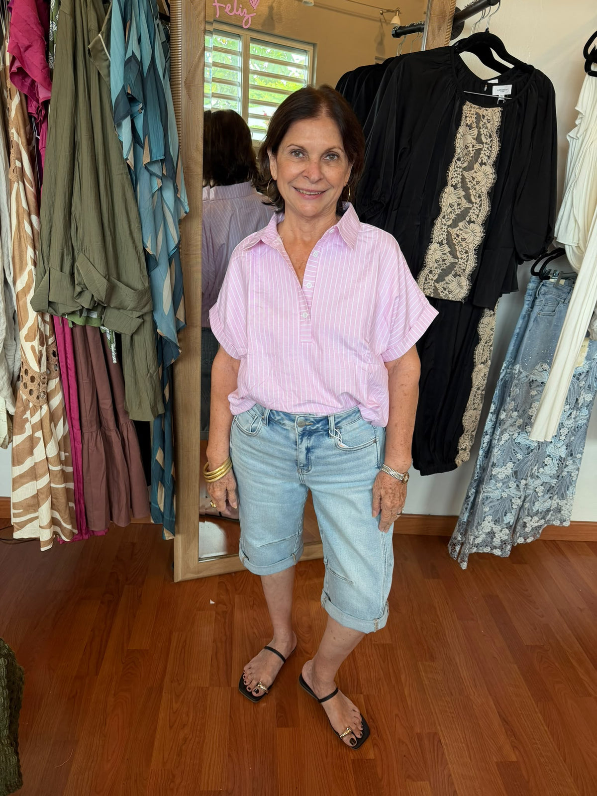 Pink Stripe Top