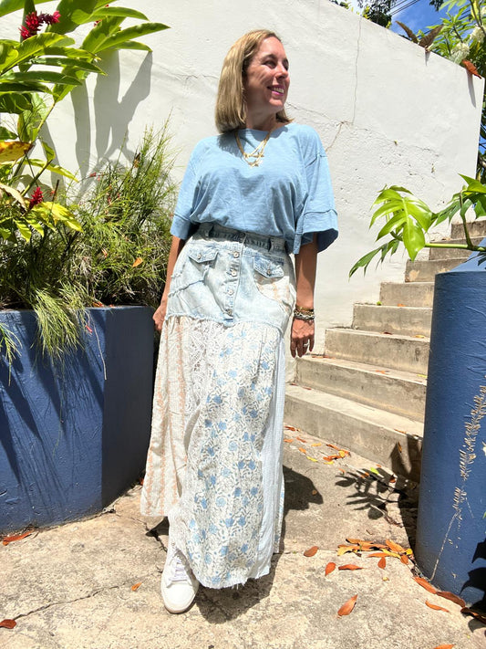 Half Denim Skirt