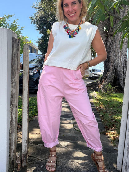 Pinky Barrel Pants
