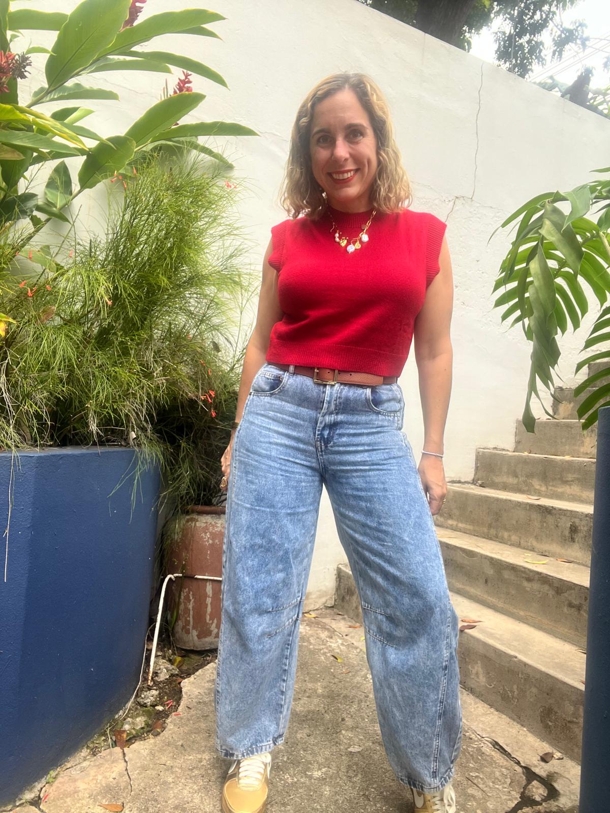Red Knitted Top
