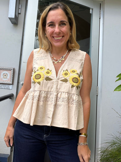 Sandy Flower Top