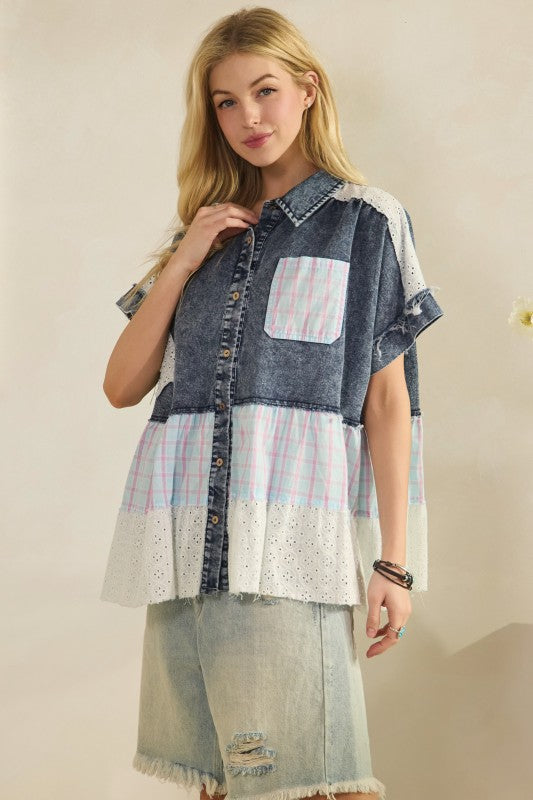 Kassy Stars & Denim Top