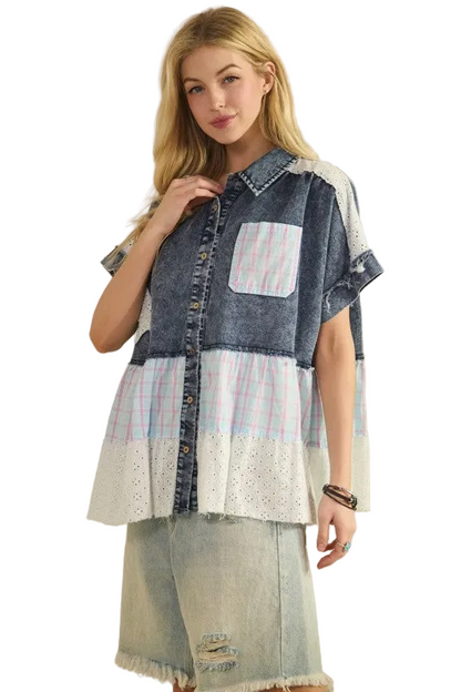 Kassy Stars & Denim Top