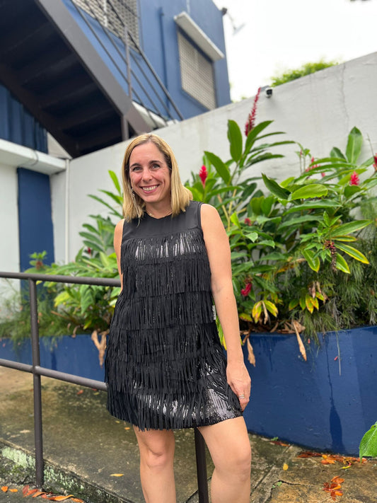 Fringes Black Dress