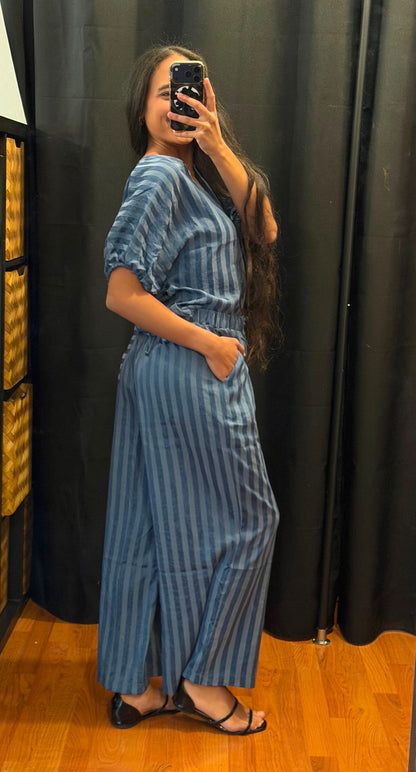 Indigo Striped Top