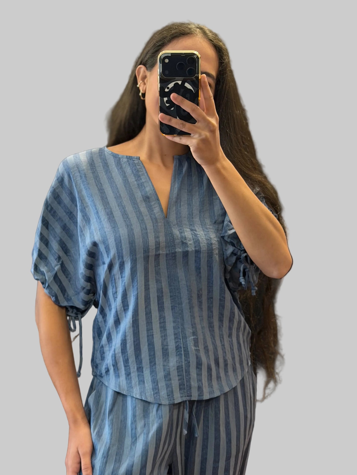 Indigo Striped Top
