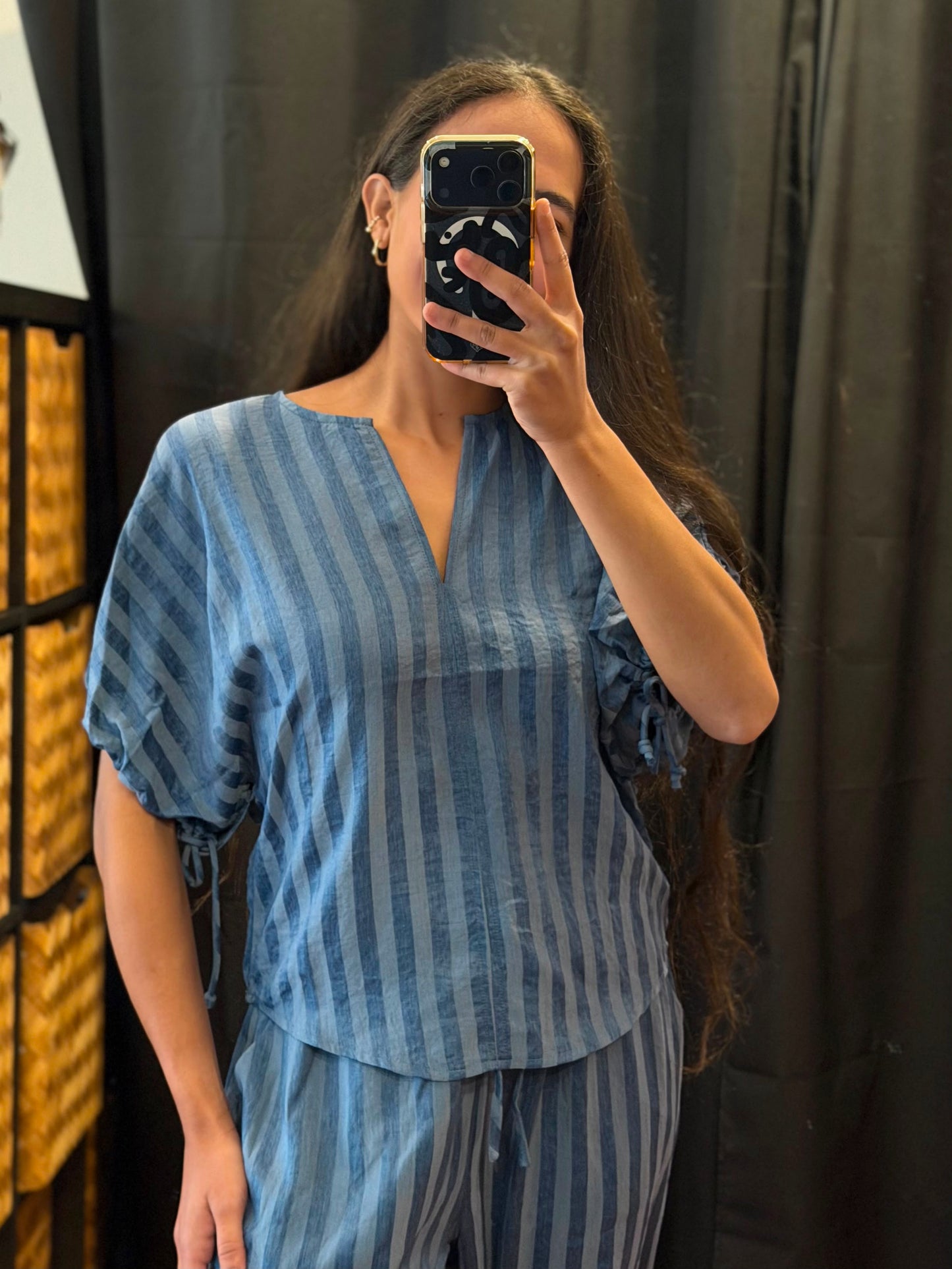 Indigo Striped Top