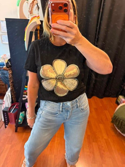 Daisy Floral Rhinestone Top