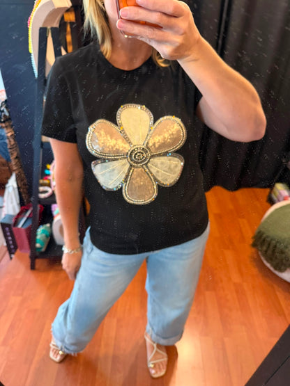 Daisy Floral Rhinestone Top