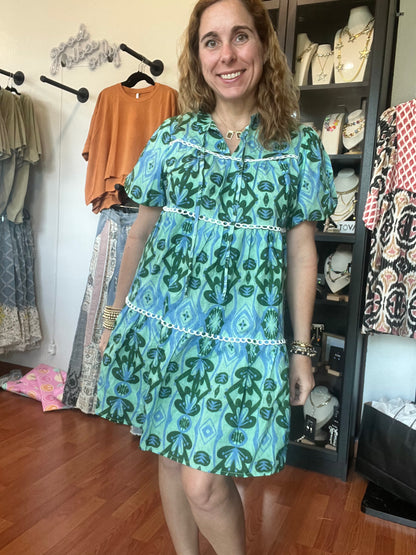 Green mix dress