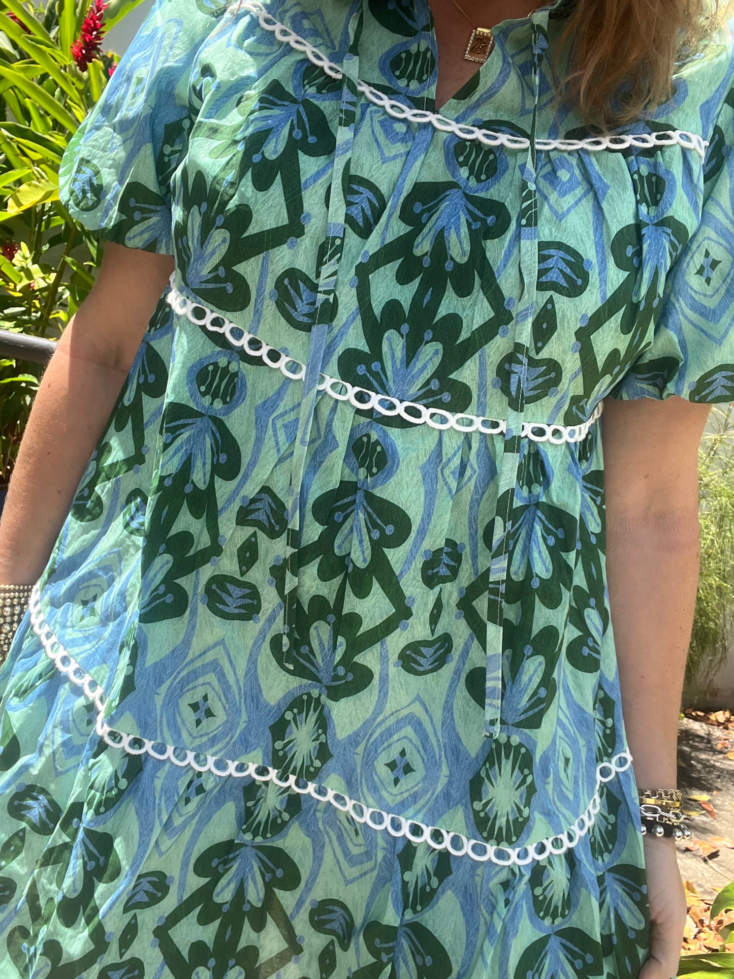 Green mix dress