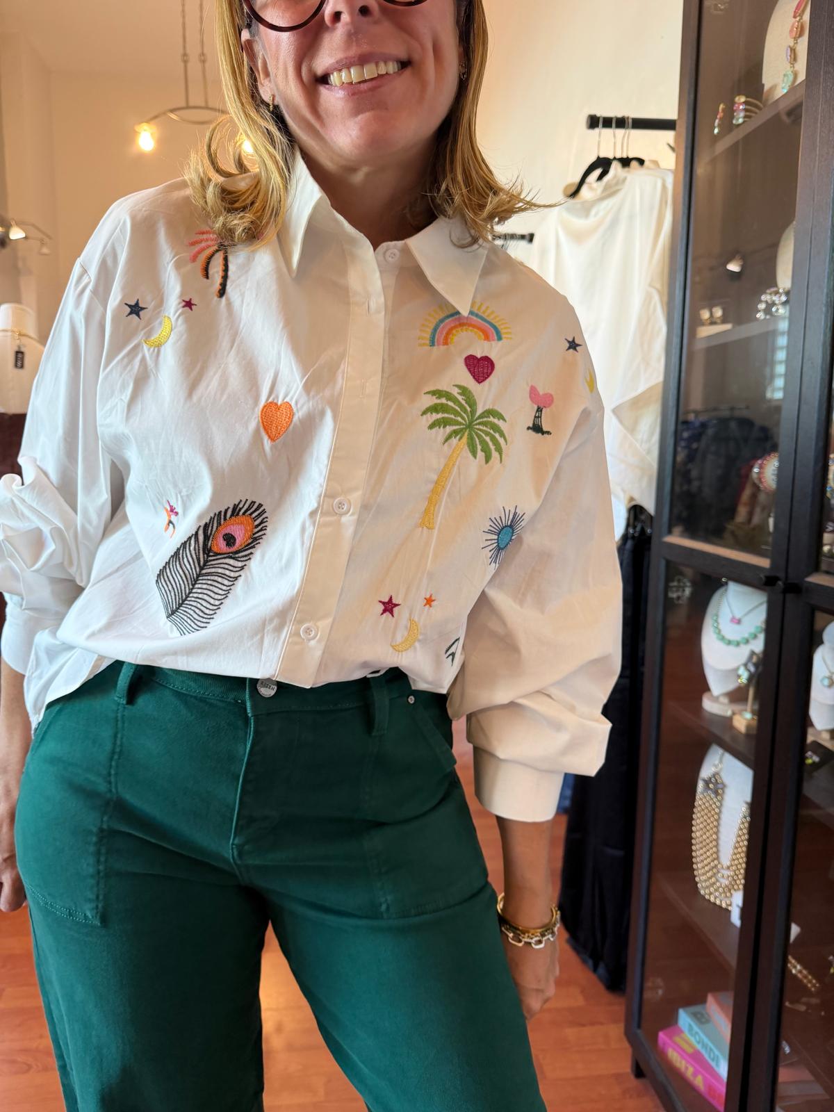Tropic Embroidery Top