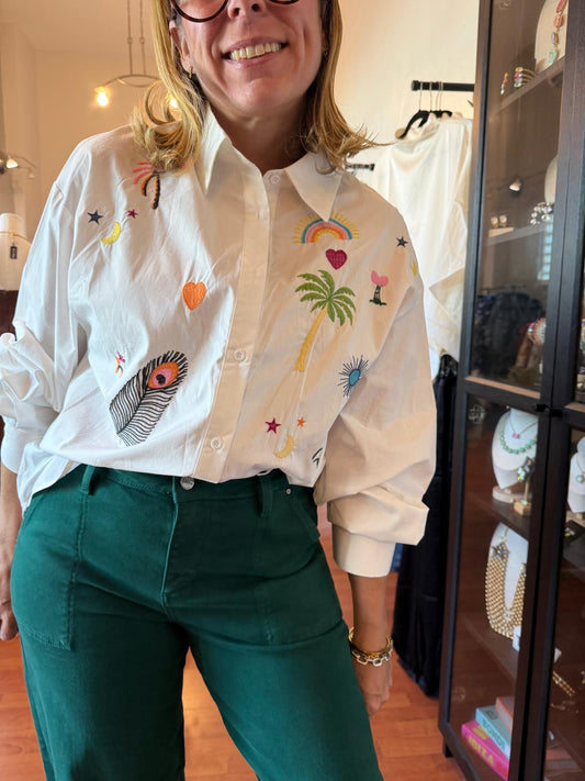 Tropic Embroidery Top