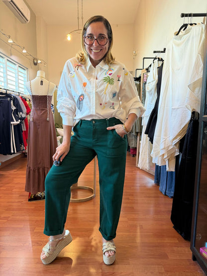 Tropic Embroidery Top