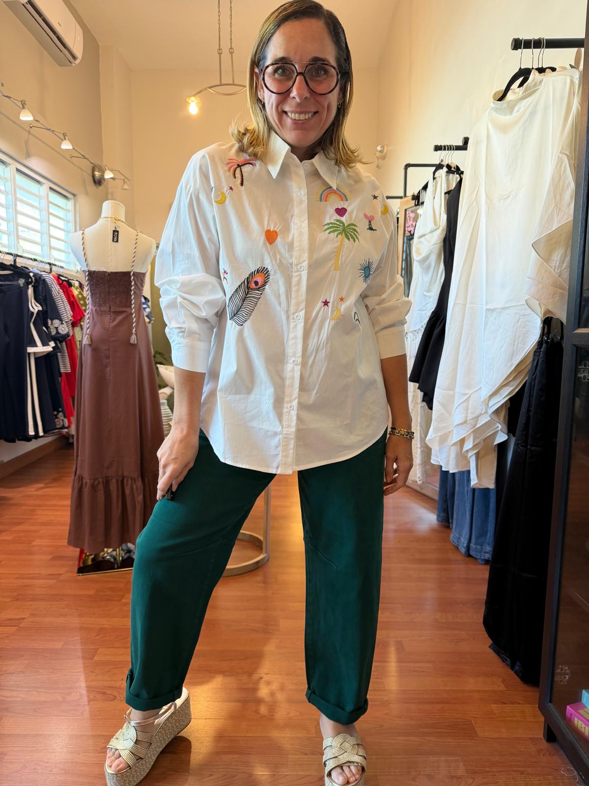 Tropic Embroidery Top