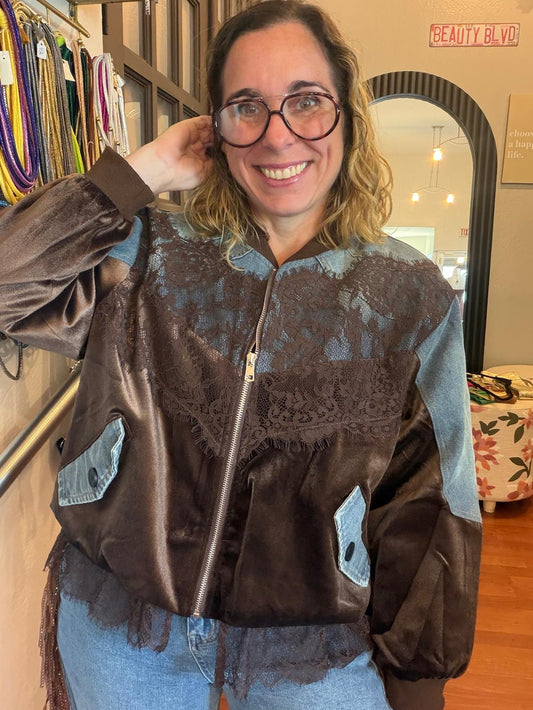 Lace Denim Jacket