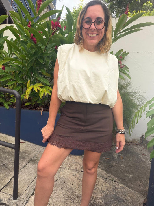 Brown Lace Skort