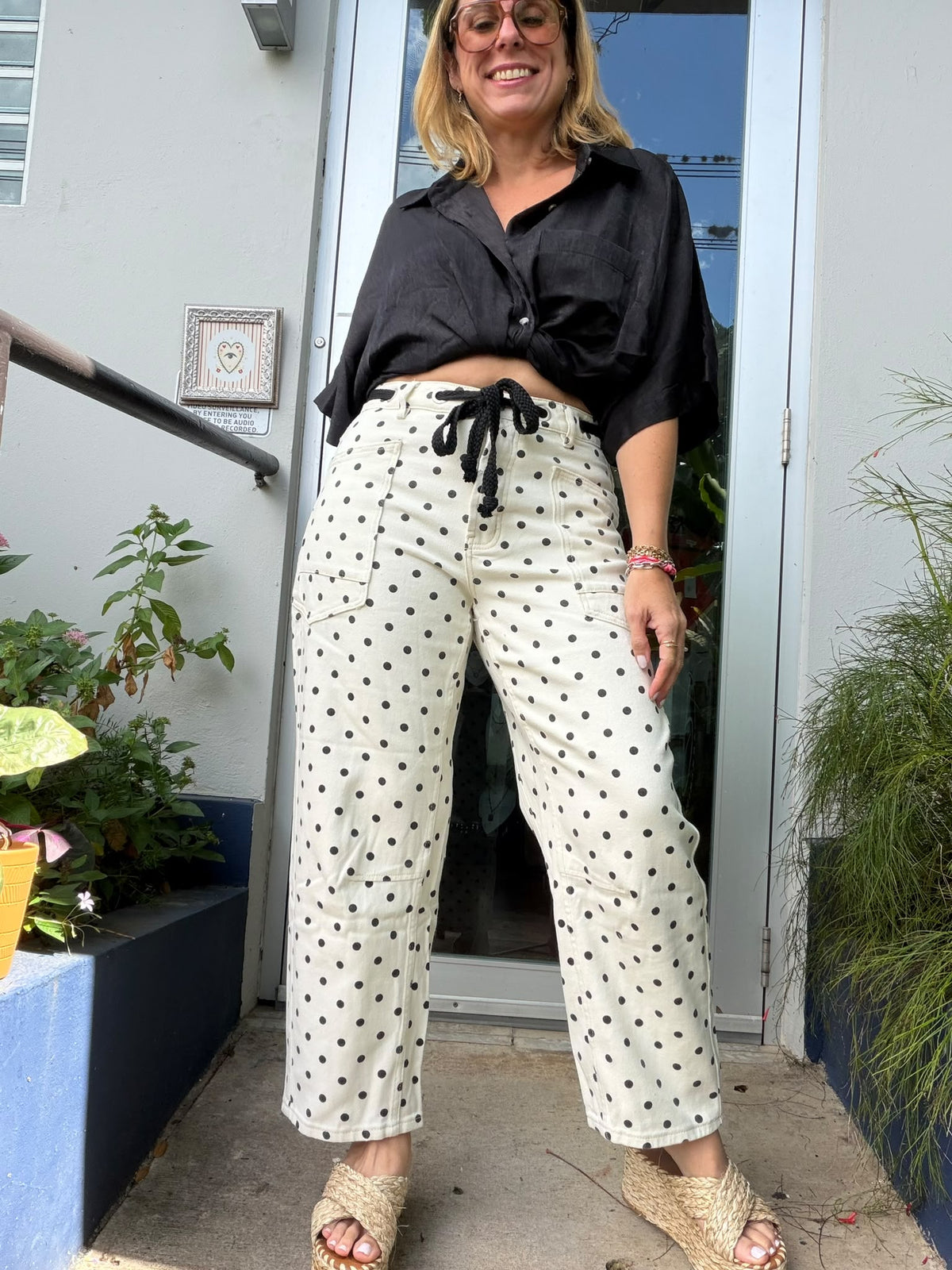 Polka Dots Barrel Jeans