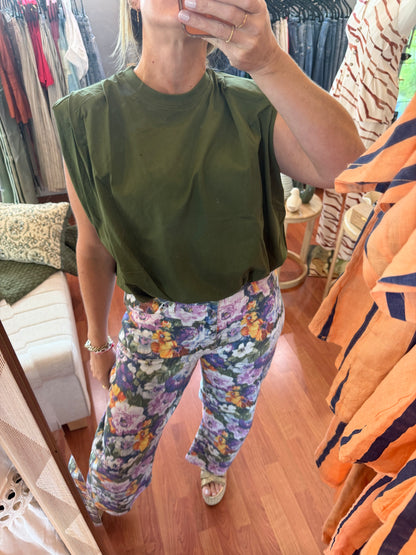 Olive Bubble Top