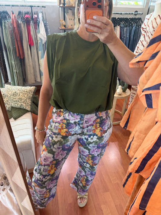 Olive Bubble Top