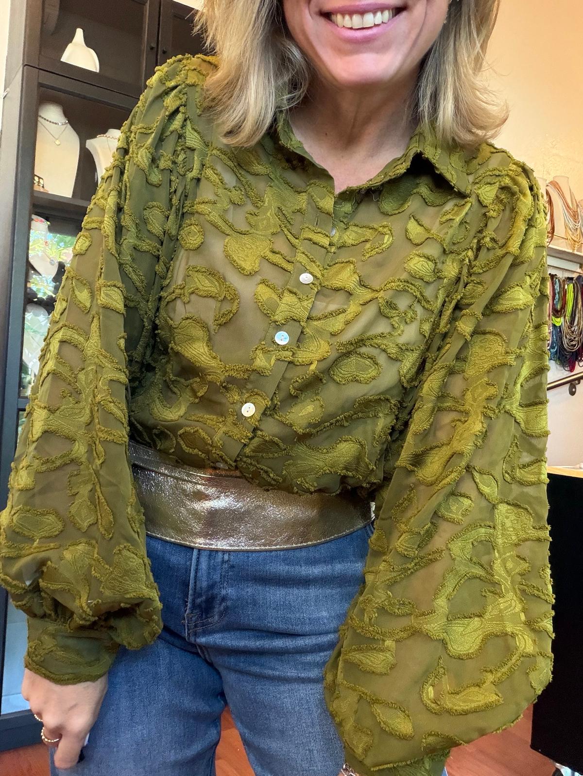 Graciela Olive Top