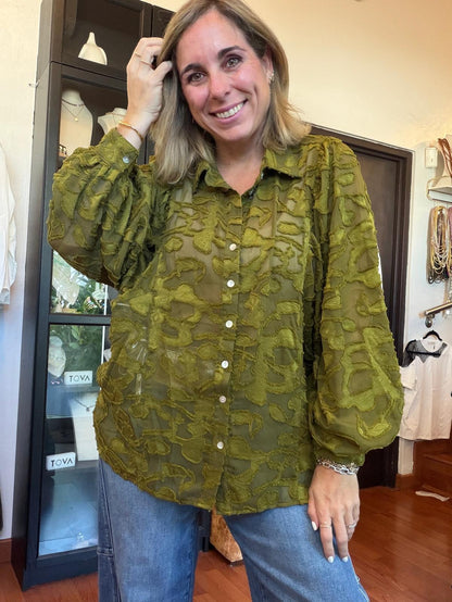 Graciela Olive Top