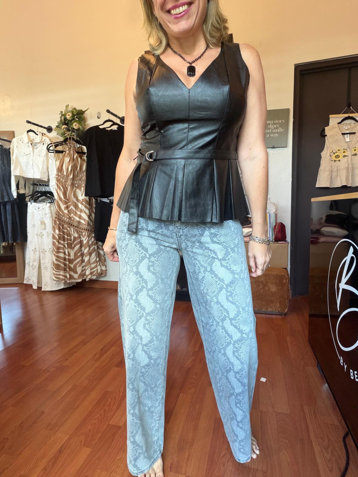 Angie Leather Top